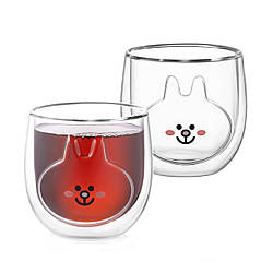 Набір чашок із подвійним дном ARDESTO Animals скло 300 мл 2 шт