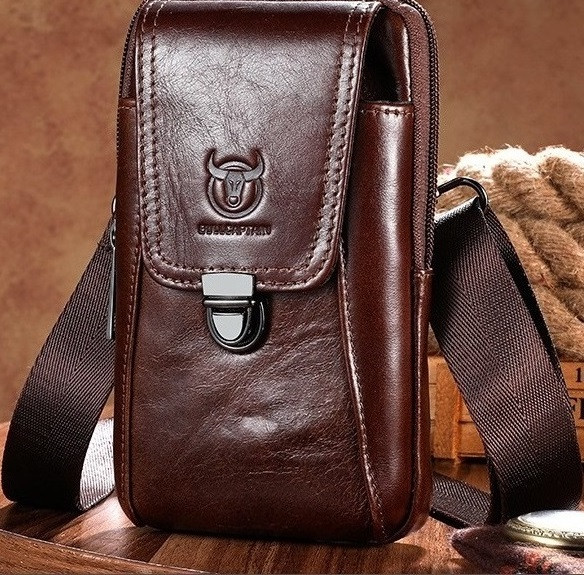 Сумка чоловіча шкіряна на пояс і через плече, фото 1