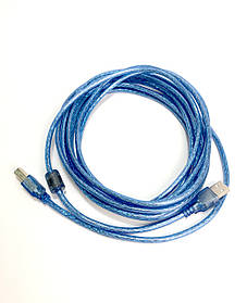 Кабель USB тато/тато (AM/BM) з феритом 5м силіконове обплетення кабель для принтера