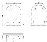 Дзеркало настінне Zerix MIRRA MRZ02-60x85x10 прямокутне з дугоподібним верхом, фігурними боками, фото 8
