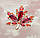 Брошка Кленовий лист, червоне каміння, розмір 4 см * 4 см, фото 4