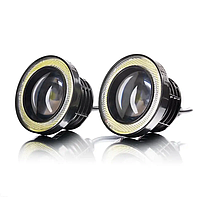 Протитуманітні LED фари з ангельськими очками 76mm 10 W 1200 lm (2 шт.)