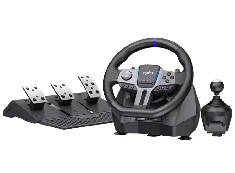 Ігрове кермо PXN V9 GEN2 з педалями і коробкою передач для PS4, PS3, Xbox X/S, PC (PXN-V9GEN2), фото 1