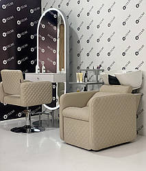 Перукарський комплект 4 шт. меблі для салону краси Polo Premium: мийка, крісло, дзеркало, візок