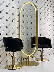 Сучасні перукарські меблі Orion у КОМПЛЕКТІ: Двостороннє дзеркало та 2 крісла для перукарів