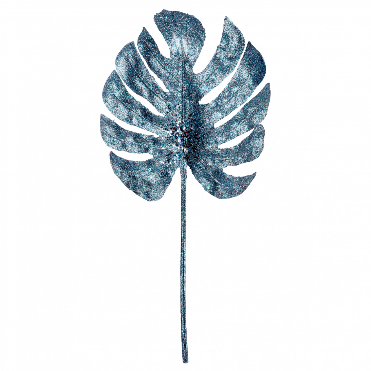 Гілка декоративна ("Монстера", бірюза, гліттер, 60см) Yes! Fun