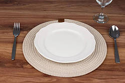 Серветка, килимок для сервірування столу (підставка під тарілку) TropicHome d-31 см., світло бежева