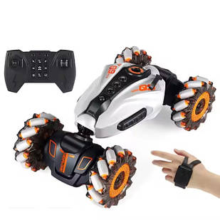 Дитяча трюкова машинка керування жестами на акумуляторі 2в1 світна з парою та звуковими ефектами