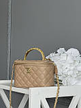 Сумка жіноча клатч Chanel класична Lambskin бежевий Шанель, фото 2