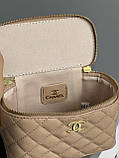 Сумка жіноча клатч Chanel класична Lambskin бежевий Шанель, фото 4