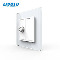 Розетка супутникова SAT Livolo білий скло (VL-C7FCSL-1WP)