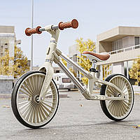 Біговел для дітей Qiduoxing Sport, Дитячий велосипед без педалей, Білий з коричневим UKR