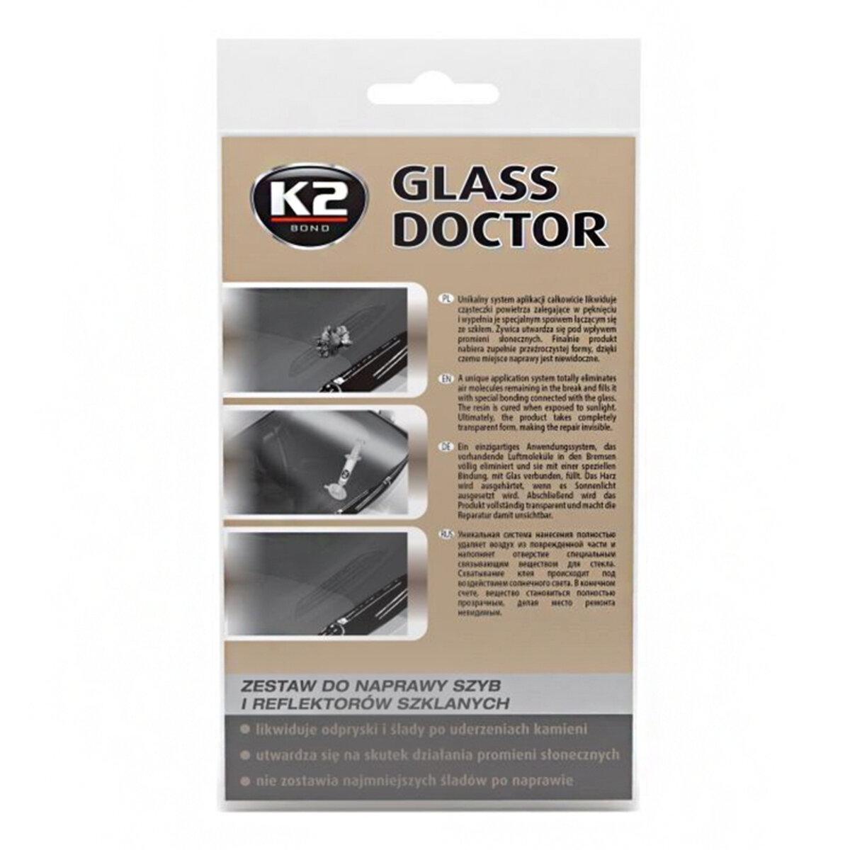 Клей для ремонту вітрового скла та фар K2 Glass Doctor 0,8мл