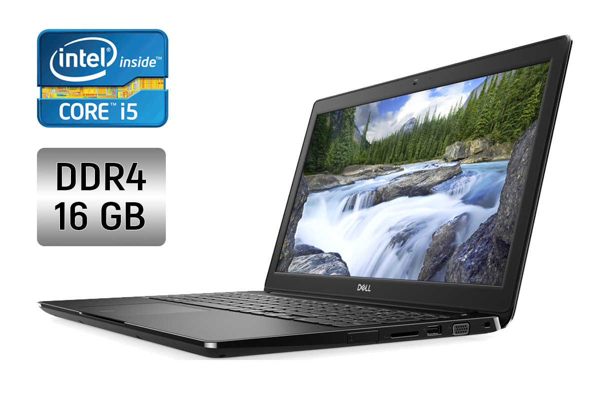 Б/в Ноутбук Dell Latitude 3500 15.6" 1366x768| Core i5-8265U| 16 GB RAM| 240 GB SSD| UHD 620