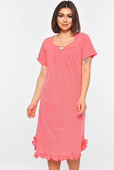 Нічна сорочка жіноча напівбатальна коралового кольору з принтом р.50 196003M