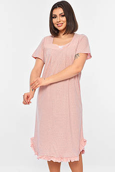 Нічна сорочка жіноча напівбатальна світло-рожевого кольору з принтом р.48 196004M