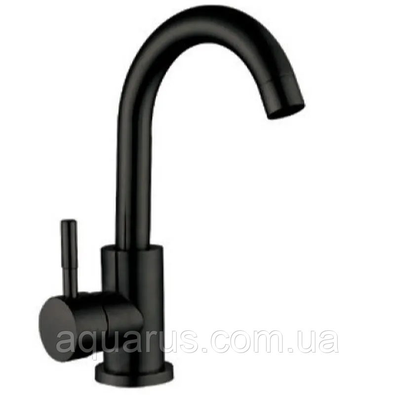 Змішувач для умивальника Mixxus SUS-011-B Black з нерж. сталі SUS304 (кол. чорний) (MI6045)