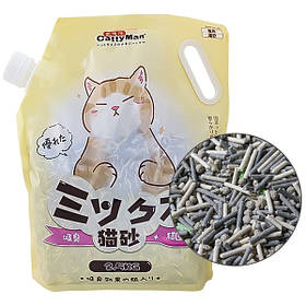 CattyMan Mixed Cat Litter КЕТТИМЕН МИКС ТОФУ БЕНТОНІТ АКТИВОВАНЕ ВУГІЛЛЯ грудкувальний наповнювач для котячого туалету 2.5 кг