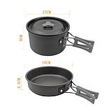 Похідний набір посуду, Туристичний посуд з нержавіючої сталі, Функціональний туристичний посуд, фото 4