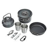 Похідний набір посуду, Туристичний посуд з нержавіючої сталі, Функціональний туристичний посуд, фото 5