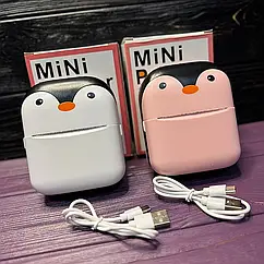 Дитячий термопринтер Пінгвін/портативний міні принтер для смартфона Bluetooth