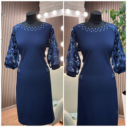 Елегантна жіноча сукня, тканина "Креп-Дайвінг" 52, 54, 56, 58, 60, 62, 64 розмір 52, фото 1