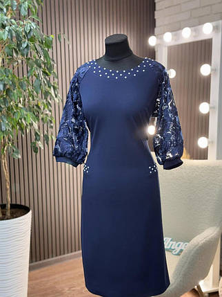 Елегантна жіноча сукня, тканина "Креп-Дайвінг" 52, 54, 56, 58, 60, 62, 64 розмір 52, фото 2