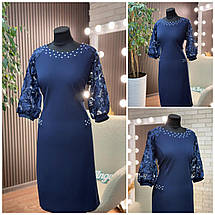 Елегантна жіноча сукня, тканина "Креп-Дайвінг" 52, 54, 56, 58, 60, 62, 64 розмір 52, фото 4