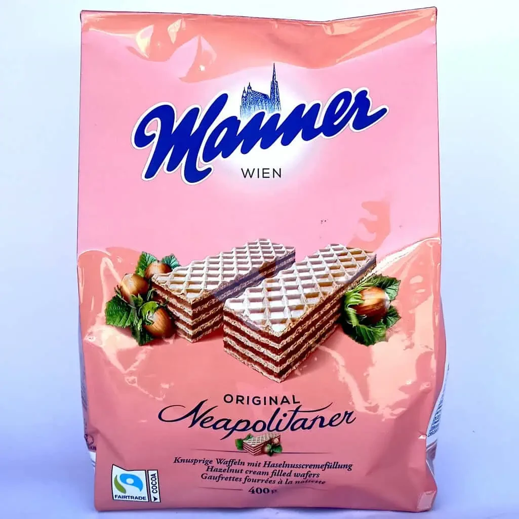 Manner Wien Neapolitaner Австрійські вафлі з горіховим кремом 400г – класика Відня у кожному шматочку