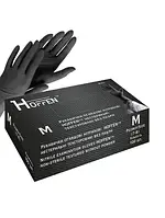 Нітрилові рукавички Hoffen, 3.5 грами, М, чорні, 100 шт