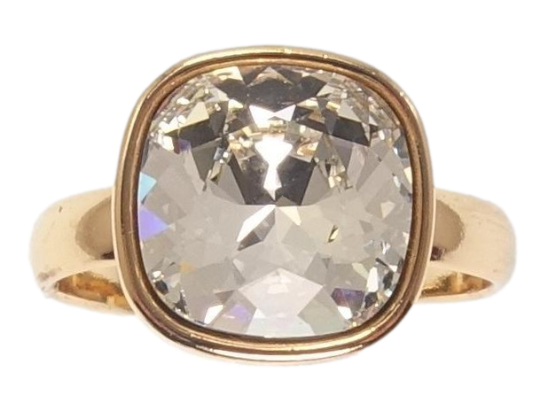 Каблучка Xuping колір 18K з кр-ми Swarovski "Кристал Clear 12х12мм" р.17-18