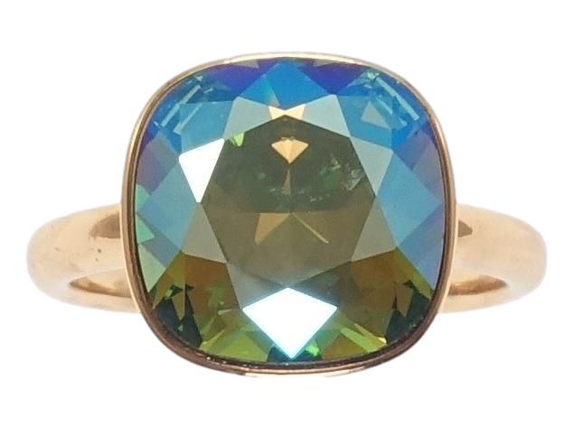 Каблучка Xuping колір 18K з кр-ми Swarovski "Кристал Erinite Shimmer 13х13мм" р.18.5,19.5