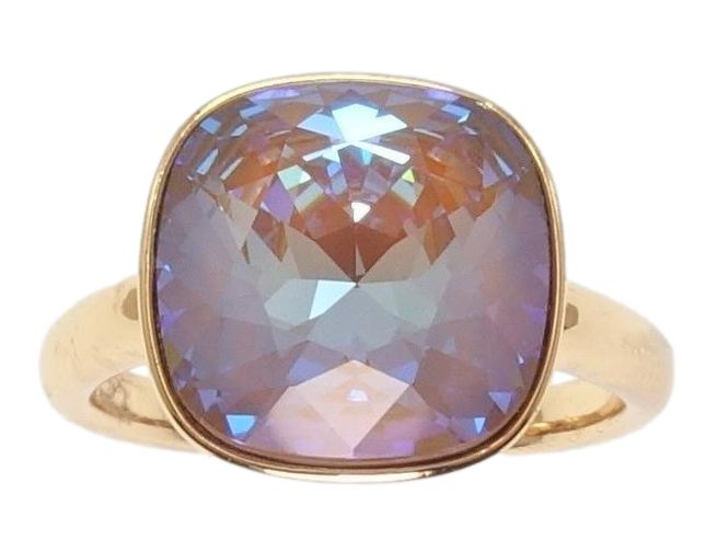 Каблучка Xuping колір 18K з кр-ми Swarovski "Кристал Cappuccino Delite 13х13мм" р.18.5