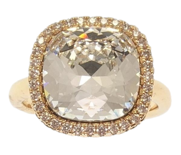 Каблучка Xuping колір 18K з кр-ми Swarovski "Кристал Clear в обрамленні 15х15мм" р.18.5,19