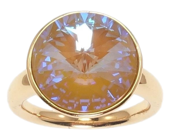 Каблучка Xuping колір 18K з кр-ми Swarovski "Кристал Cappuccino Delite ø 15мм" р.16,17,18,18.5,19.5,20