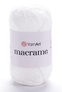 Пряжа Macrame Yarnart(2мм)-154 білий, фото 1