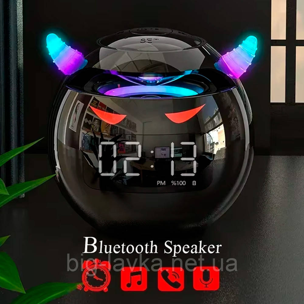 Колонка куля з Bluetooth з дисплеєм Чорний, фото 1