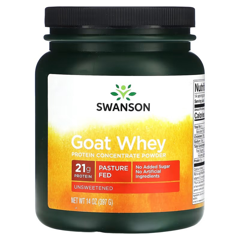(термін по 01.2025) Концентрат козячого протеїну Swanson Goat Whey Protein Concentrate 397 г (без смаку)
