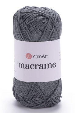 Пряжа Macrame Yarnart(2мм)-159 темно-сірий, фото 1