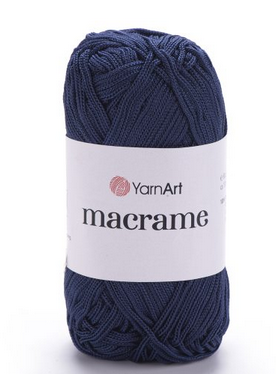 Пряжа Macrame Yarnart(2мм)-162 темно-синій, фото 1