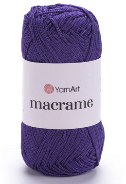 Пряжа Macrame Yarnart(2мм)-167 темно-фіолетовий, фото 1
