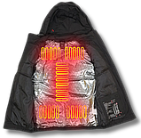 Інноваційний термо жилет з підігрівом (9 зон) HV003 та з капюшоном розмір L, фото 8