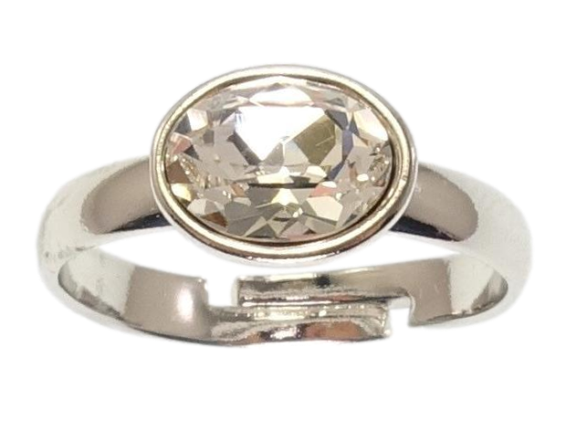 Каблучка Xuping колір Родій з кр-ми Swarovski "Кристал Clear" р.17-18