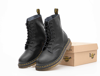Чоловічі черевики Dr. Martens Black 1460 взуття Доктор Мартінс чорні демісезонні шкіряні берці
