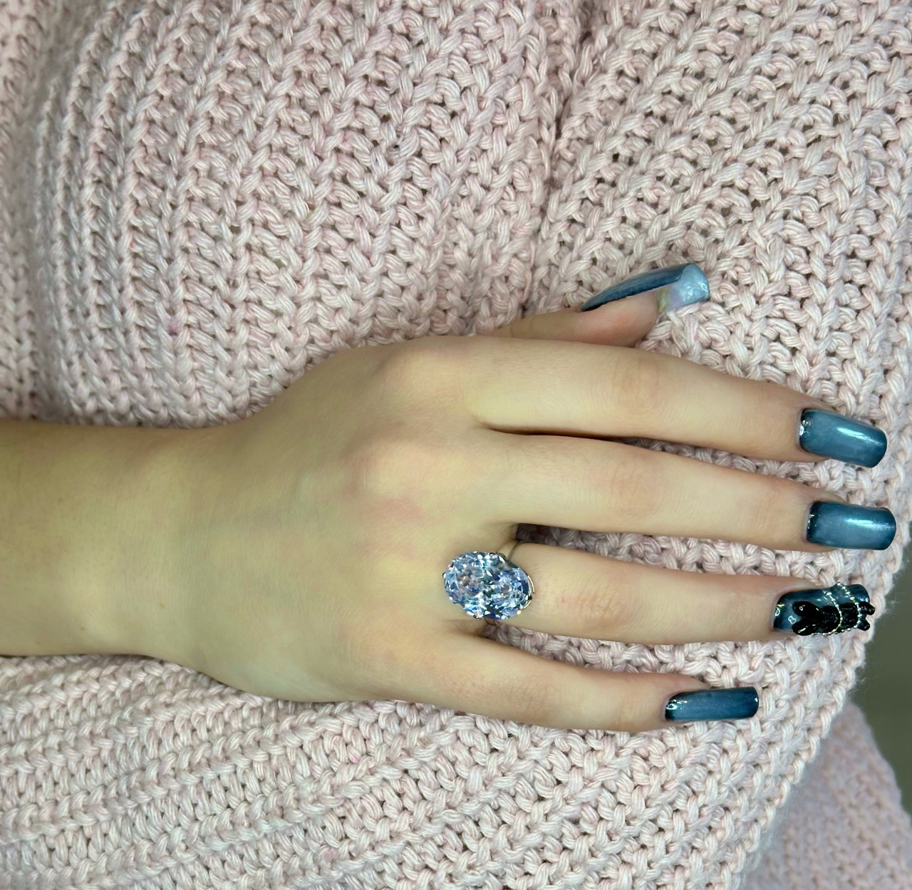 💍 Срібна каблучка з великим білим цирконієм — розкіш, що говорить без слів, фото 1
