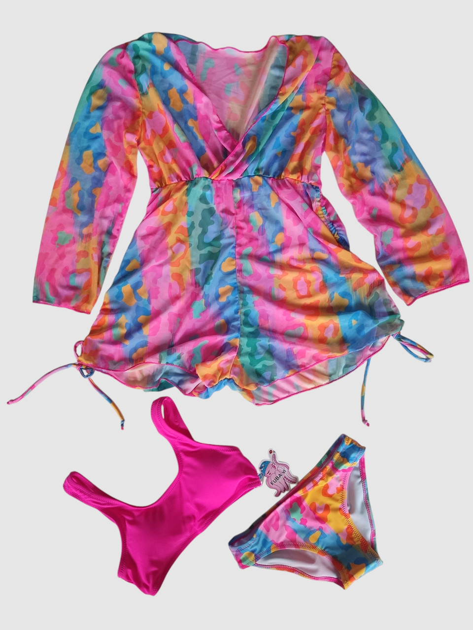 Дитячий купальник з комбінезоном Fuba 1829 малиновий 34 36 38 40 42 розмір