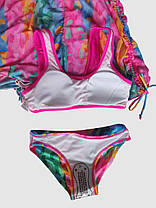 Дитячий купальник з комбінезоном Fuba 1829 малиновий 34 36 38 40 42 розмір, фото 5