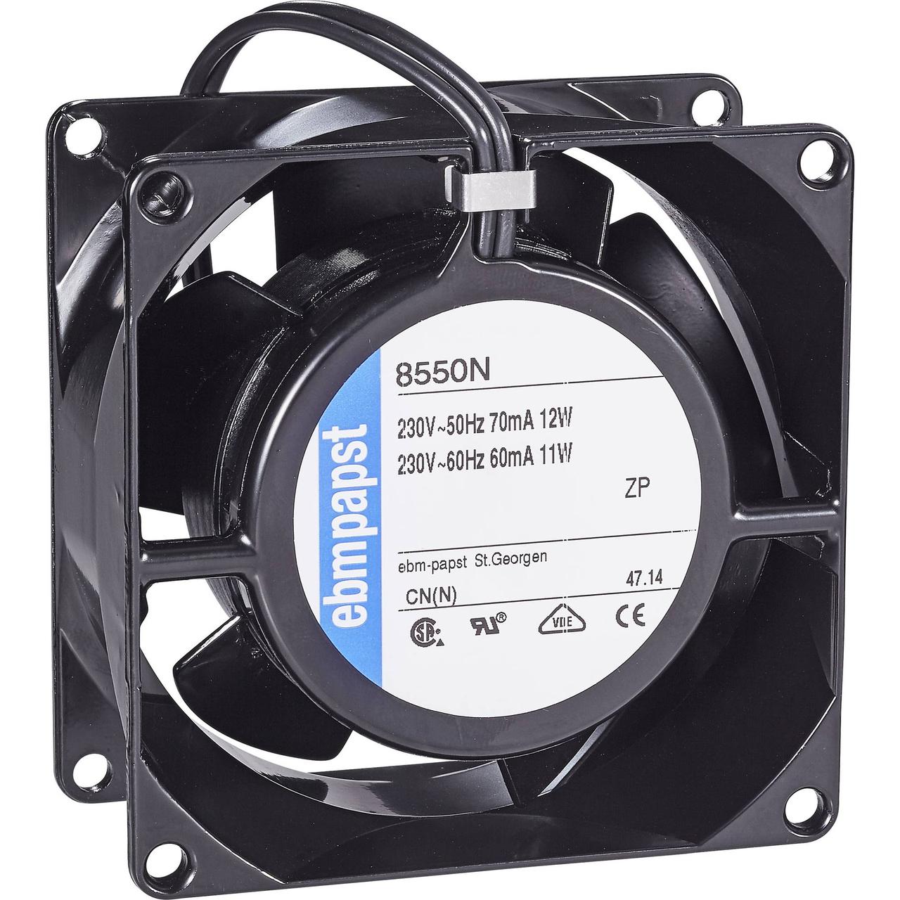 Металевий вентилятор ebmpapst 8550N, 80x80x38 мм, 220V, 50Hz, б/в