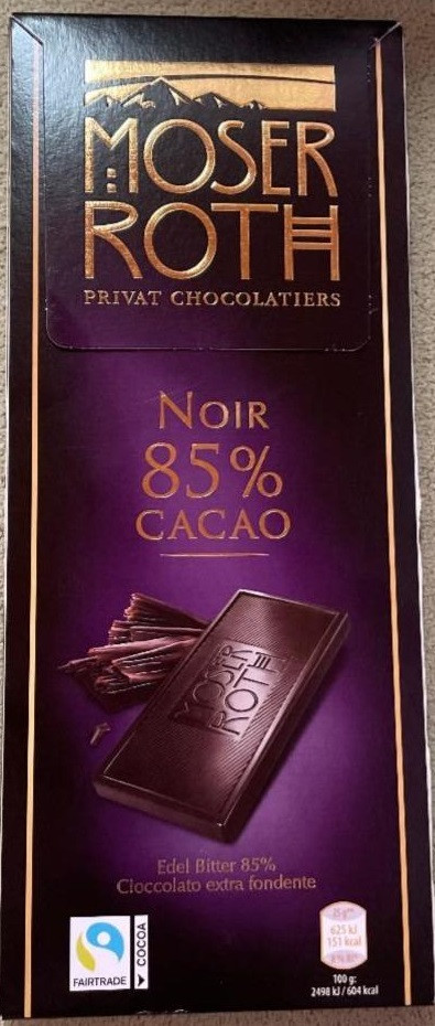 Шоколад Чорний Moser Roth Noir 85% какао 125 г Німеччина (ID#2457764011 ...