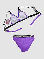 Купальник для дівчинки зебра Fuba 1850 фіолетовий 34 36 38 40 42 розмір, фото 2